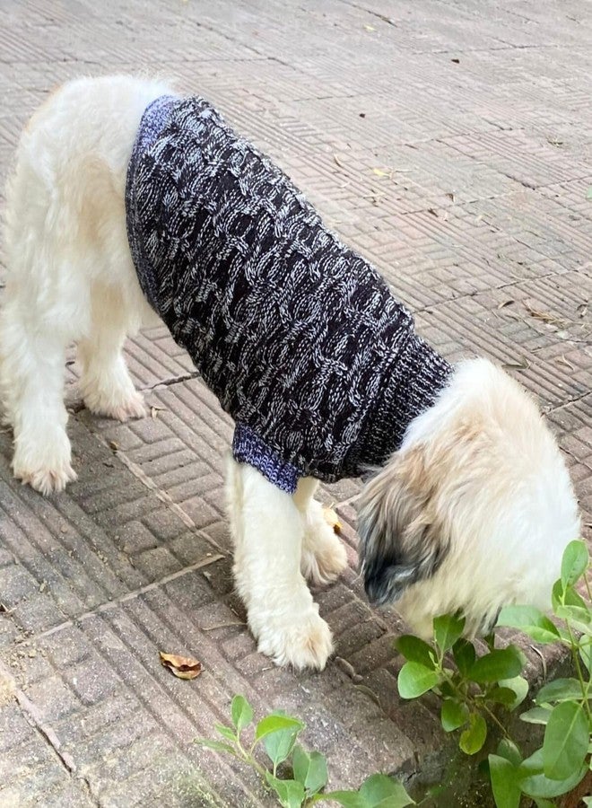 Lulala Dog Sweater for Small Dogs Winter | Warm Woolen Pet Sweater for Shih Tzu, Pomeranian, Maltese | Soft Knit Dog Clothes for Puppy | Black & Grey Stylish Winterwear - Image 4